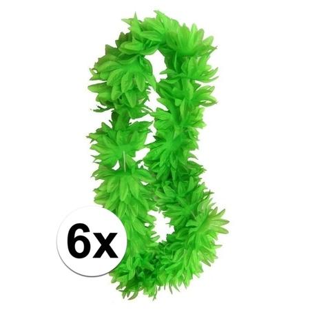 6x Neon groene hawaii slingers