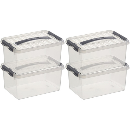 6x Storage boxes 6 liters 30 cm plastic