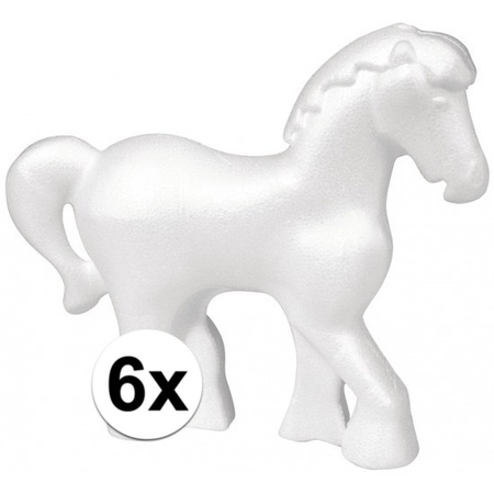 6x Piepschuim paarden 15 cm