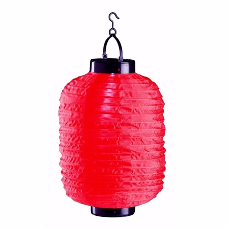 6x red solar lampion lanterns 35 cm