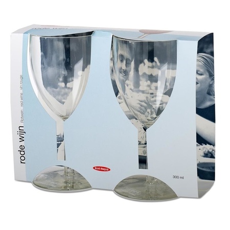 6x Wineglasses plastic 300 ml
