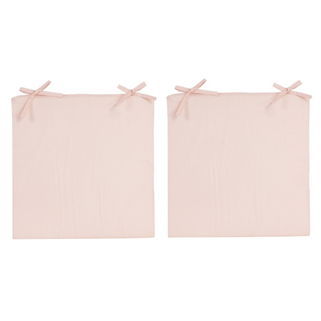 6x Pillows for garden chairs in light pink 40 x 40 cm