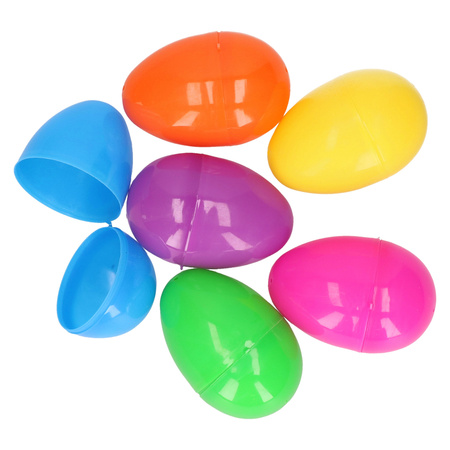 6x Rainbow Easter eggs to fill 8 cm
