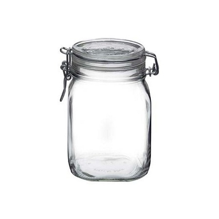 6x Glass preserving jar 1 Liter