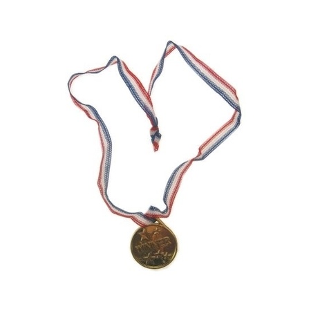 6x party toys gold colored plastic medals