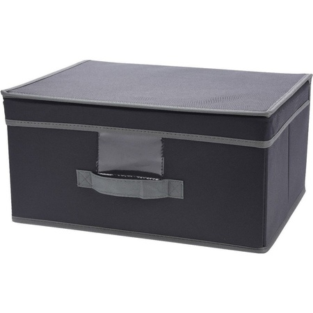 6x pieces gray storage box / storage box with lid 39 cm