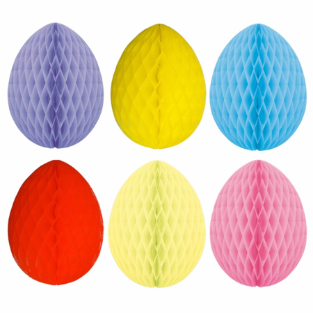 Set of 6x colored easter eggs honeycombs 10 cm
