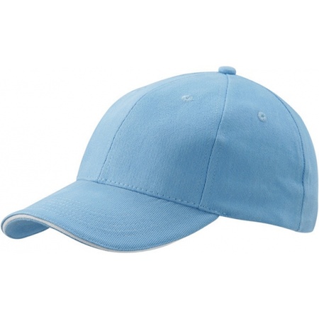6x stuks lichtblauwe baseball cap 100% katoen voor volwassenen