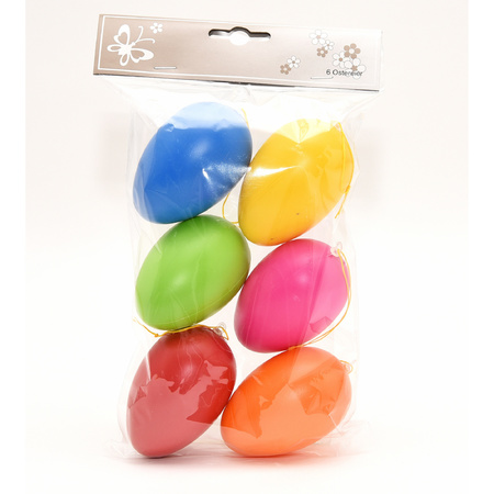 6x pieces Decoration Easter eggs colored 8 cm