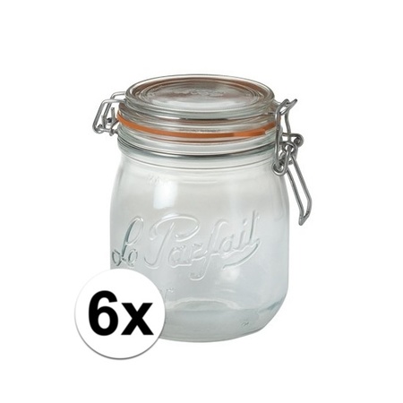 6x Weck jars 0.5 liter