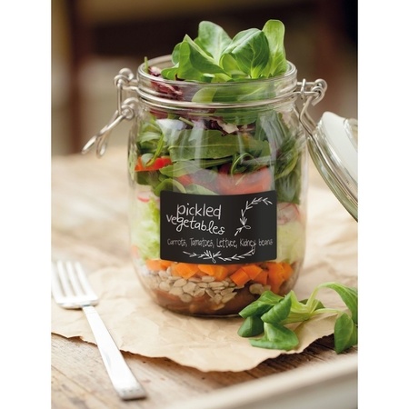 6x Weck/mason jars with labels