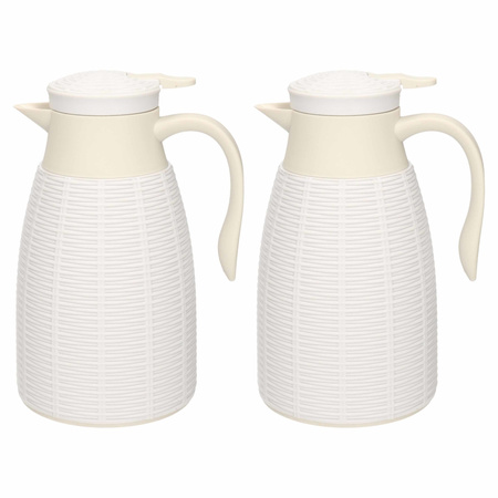 6x Coffee/tea jug 1 liter white