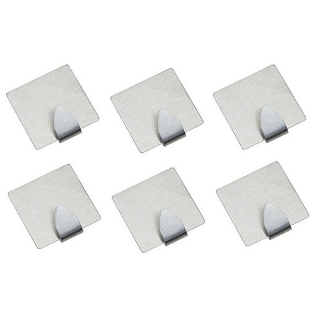 Adhesive hooks squared 6 pieces
