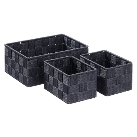6x Black bathroom/babyroom storage baskets