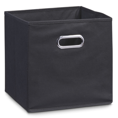 6x Black storagebaskets/boxes 28 x 28 cm