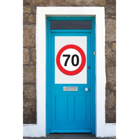 70 years traffic sign doorposter