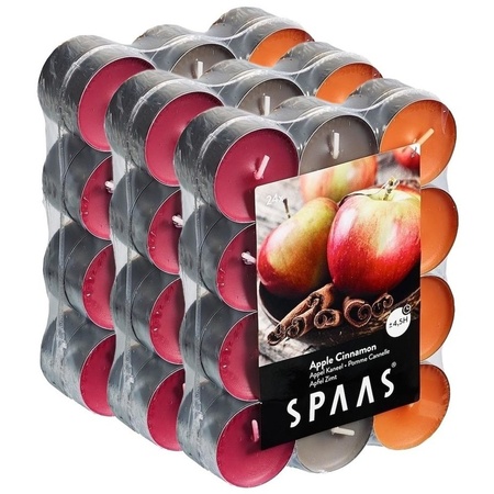 72x Scented tealights candles Apple Cinnamon 4.5 hours
