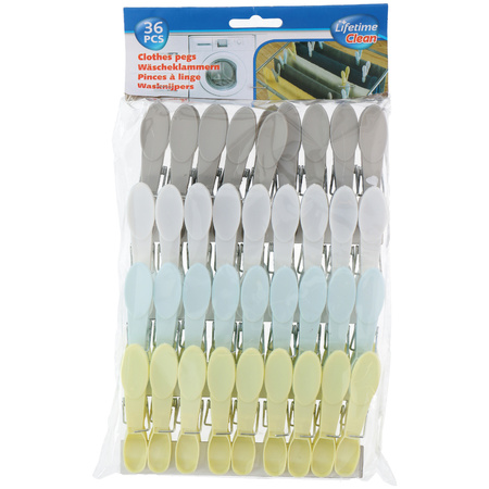 72x Stuks gekleurde kunststof / plastic wasknijpers