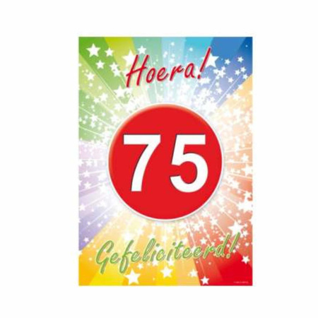 75 jaar deurposter 84 x 59.5 cm leeftijd verjaardag feestartikelen