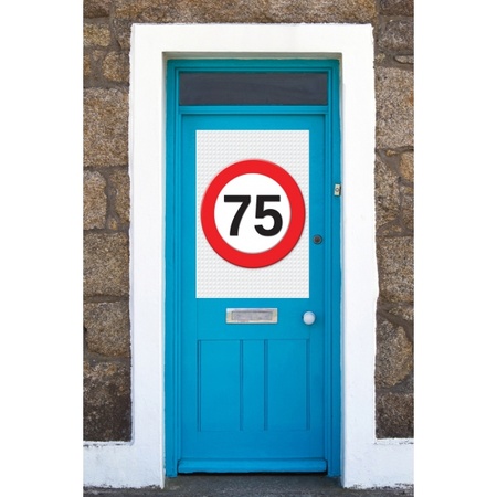75 years traffic sign doorposter