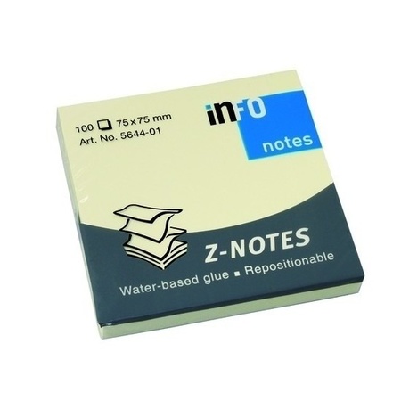 7x Yellow sticky notes 7,5 cm