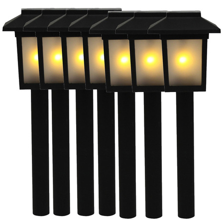 7x Tuinlamp fakkel / tuinverlichting met vlam effect 34,5 cm