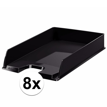 8 pcs Letter trays black A4 size Esselte