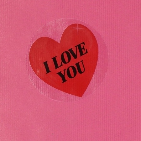 8 x Gift stickers I Love You heart 9 cm