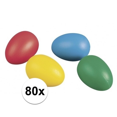 80 gekleurde plastic eieren