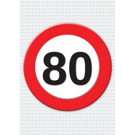 80 years traffic sign doorposter