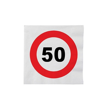 80x stuks Stopbord thema servetten 50 jaar 