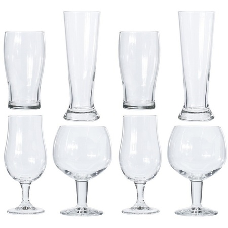 8x Different beer glasses