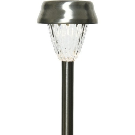8x Buiten LED RVS lantaarn stekers solar verlichting 24 cm