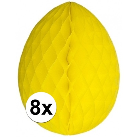 8x Deco easter egg yellow 10 cm