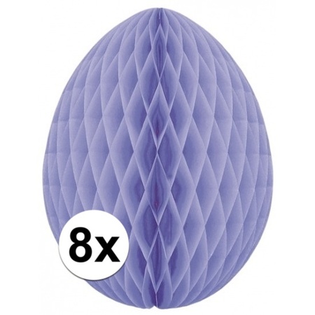 8x Deco easter egg lilac 20 cm