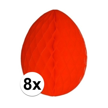 8x Decoratie paasei rood 20 cm