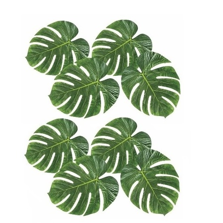 8x Decoratie tropische bladeren