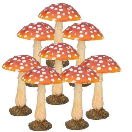 8x Mushroom statue 10 cm