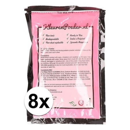 8x Holi color powder pink