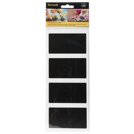 8x Chalkboard stickers square 8 cm