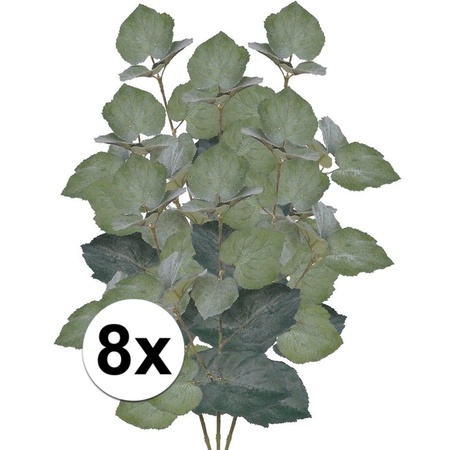 8x Kunstplant Linde Tilia bladgroen takken 50 cm groen