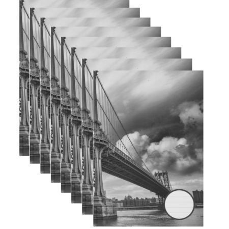 8x Luxe schrift A5 formaat harde kaft grijs met brug en wolken