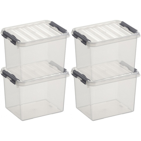 8x Storage boxes 3 liters 20 cm plastic