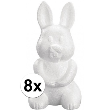8x Piepschuim haas/konijn 23 cm