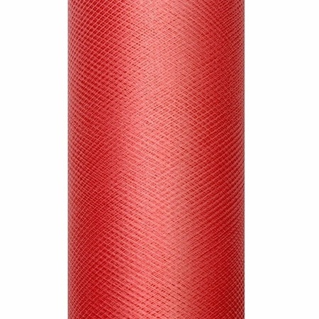 8x Red tulle 0,15 x 9 meter