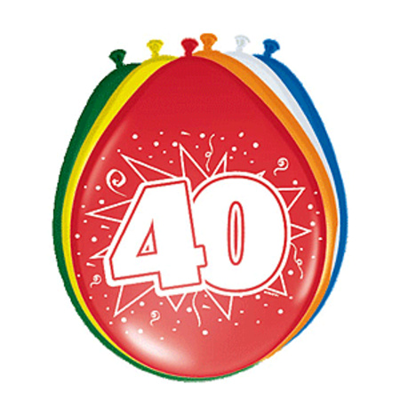 40 jaar verjaardag versiering pakket slinger/ballonnen/folie letters
