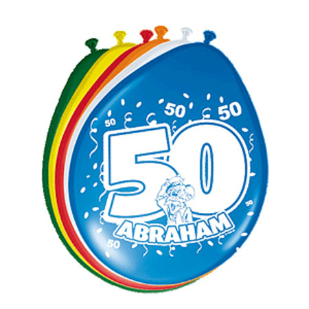 8x stuks Ballonnen versiering 50 jaar Abraham thema