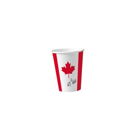 8x stuks Canada vlag kartonnen bekers 200 ml