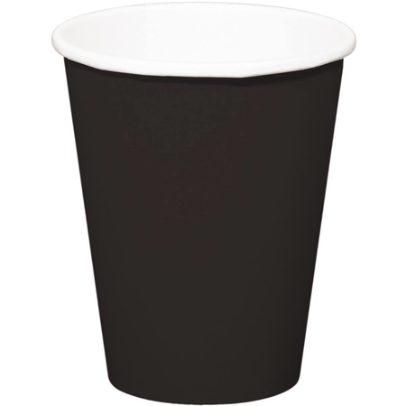 8x drink cups of papier in black 350 ml