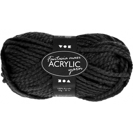 8x pieces black acrylic yarn 35 meter